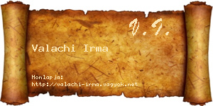 Valachi Irma névjegykártya