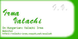 irma valachi business card